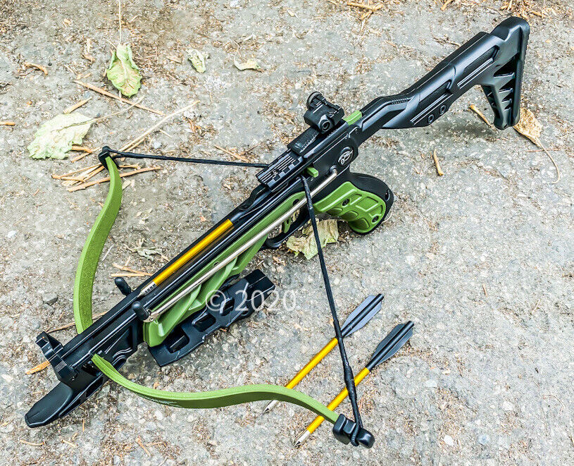 80lbs Hunting Self Cocking Pistol Crossbow 225+ FPS Grip bow Military TopCrossbows
