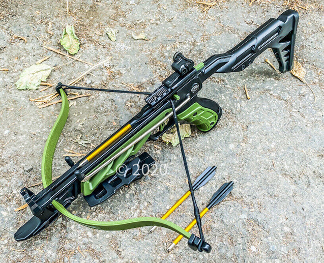80lbs Hunting Self Cocking Pistol Crossbow 225+ FPS Grip bow All Black