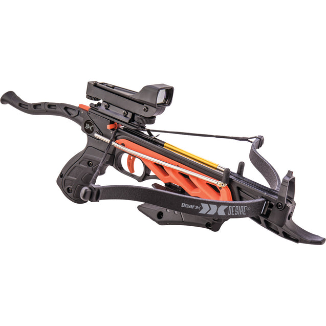 Bear X Desire RD Self-Cocking Pistol Crossbow with Red Dot Sight 3 Premium Bolts