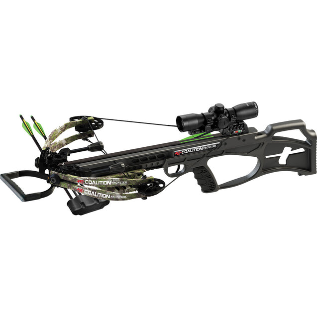 Pse Coalition Frontier Crossbow Package Black/Camo With 4x32 illuminated reticle scope